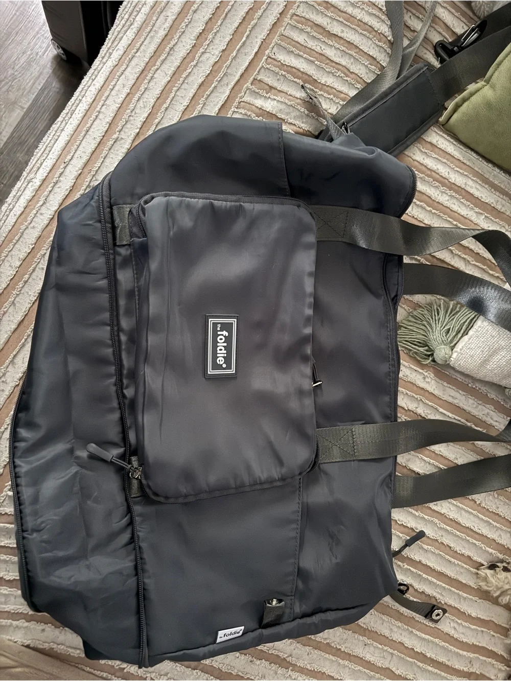 The Foldie Nylon Duffel Bag - Travel Carry on size / fits under seat- gray